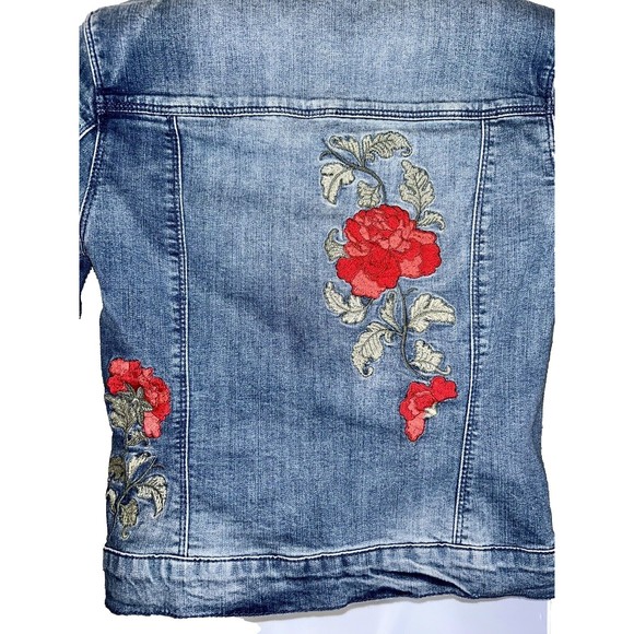 VINTAGE AMERICA BLUES Embroidered Roses Denim Jacket Sz S NWT - Picture 8 of 16